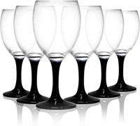 Colored Wine Glasses Set of 6 Black Nuance
