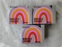 Lot Of 3 VIVITAR Rainbow Wireless Speaker