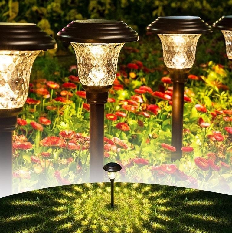 GIGALUMI 8 Pack Solar Pathway Lights