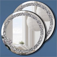 Crystal Crush Diamond Silver Mirror 2 Pack