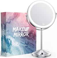 9" Lighted Makeup Mirror, 1X/10X Magnifying