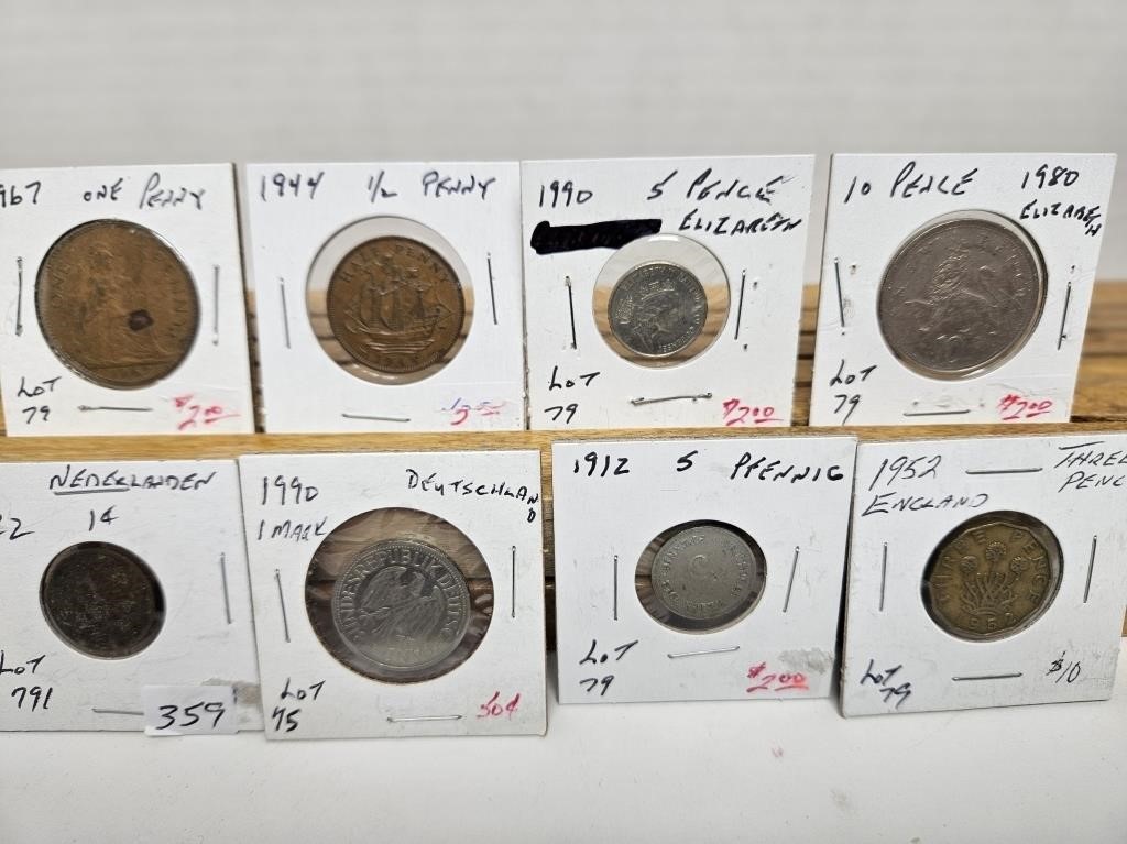 8 MISC COINS
