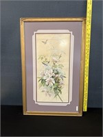 Vintage Chalk On Artist Paper Gold Gilt Frame