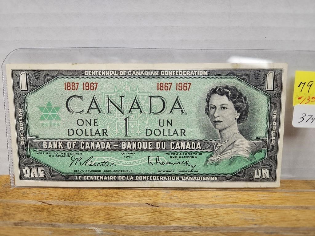 1-1867-1967 ONE DOLLAR BILL