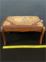 Antique Embroidered Foot Stool