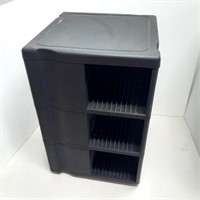 Spinning CD rack black plastic