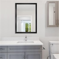 Rectangular Wall Mirror 20" x 28", Black