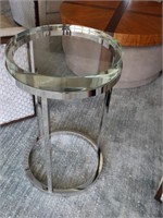/Lucite and Polished Chrome side table