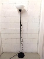 Torchiere lamp black white plastic dome works