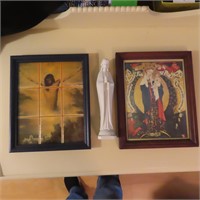 (3) Religious Items, Largest is 9"x11"