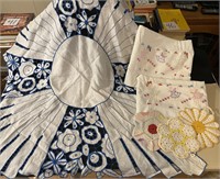 Very Fine Small Table Cloth & (2) Handwork Pillow