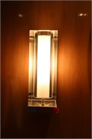 Pair of Lucite and brushed Nickel Sconces