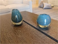 Pair of Hand Blown Glass Vases