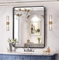 Brightify 30x36 Inch Black Bathroom Mirror