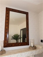 Decorative Wood Inaid Wall Mirror
