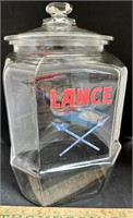 Medium glass lance jar good condition