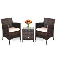 Set of 4 Sunvivi Wicker Chairs with Cushions.