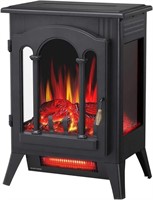Infrared Electric Fireplace Stove, 16", Black