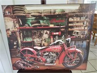 17 by 20 inch Painting - Vintage Indian Motorcycle