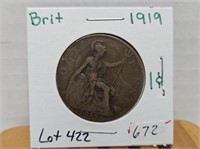 1-1919 BRITISH ONE PENNY