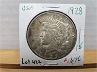 1-1928 USA SILVER DOLLAR AU-UNC
