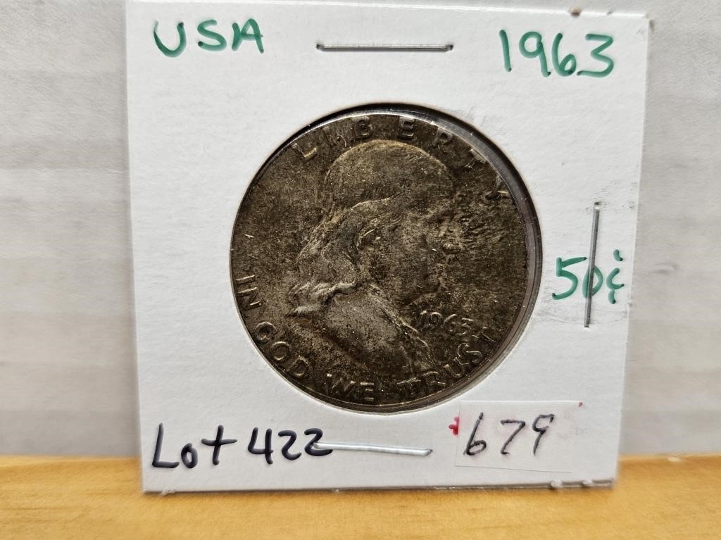1 1963 SILVER USA 50 CENT COIN