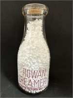 Rowan creamery pint milk bottle