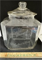 Vintage glass Taylor biscuit jar great condition