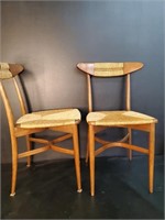 Gorgeous set of Wood/Rush Chairs