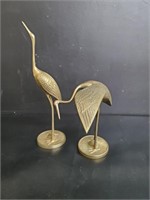 Pair of Vintage Brass Egrets