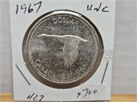 1 1967 SILVER DOLLAR UNC