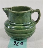 Green Art Pottery Squatty Pitcher