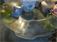 Short Glass Table 38 x 15" Tall Excludes Contents