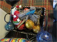 Basket of Plant Watering Bulbs & Christmas Items
