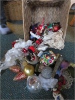 Basket of Christmas Ornaments