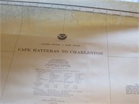 36 x 48" Cape Hatteras to Charleston Nautical