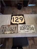 Hwy 129 Sign & License Plates