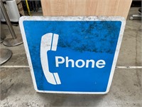 Vintage flange, double sided phone sign