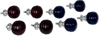 Navy Blue and Brown Finials