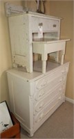 Victorian four drawer cottage chest in white