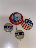 Vintage Political pins (living room)