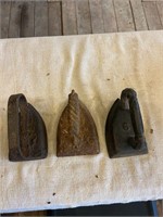 Lot of 3 Vintage Sad Irons