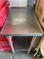 Stainless commercial table 31.5 tall x30x 18.25