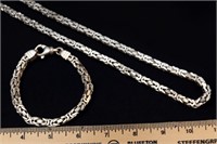 Men's Sterling Necklace and Bracelet - 4.5 Troy