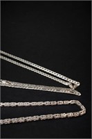 (3) Sterling Necklaces - 2.33 Troy Oz