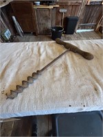 Vintage Wooden Timber Auger