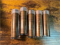 5 TUBES OF UNSEARCHED WHEAT PENNIES