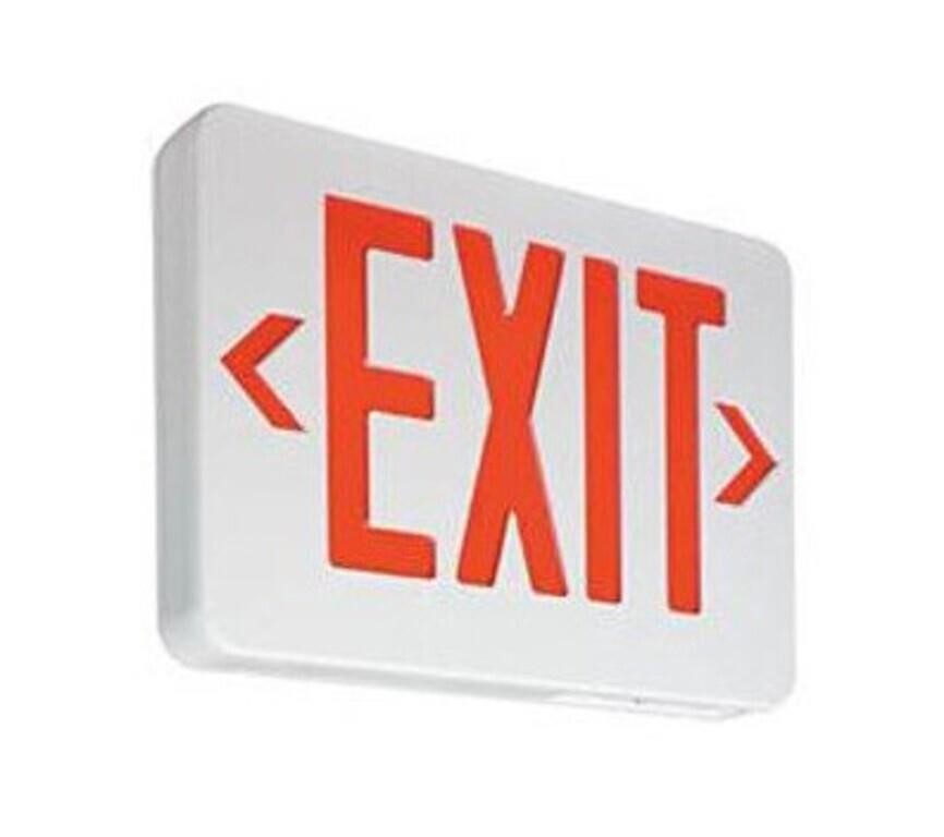 Lot of 3 Economy Grade Exit Sign, Red/White
