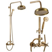 gotonovo Antique Brass Exposed Shower Fixture Set