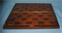 Antique hardwood chess/checker board circa 1930's